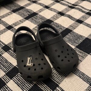 CROCS Kids Black Classic Clog with Heel Strap